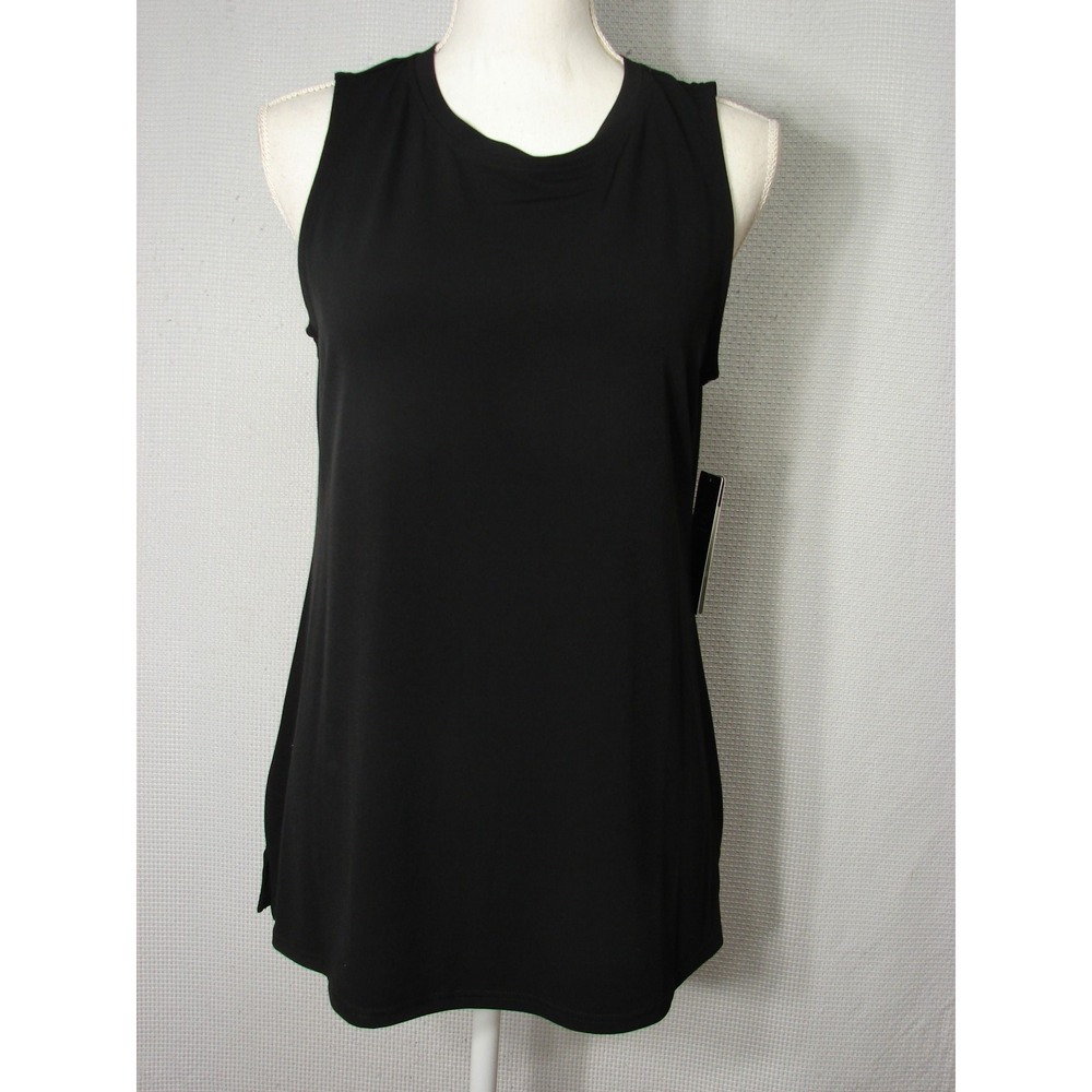 New ALI MILES Black Crepe Luxe Knit Tank Top Size S Comfort Modern Timeless
